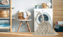 Machine Washable Transitional Moccasin Beige Rug in a Washing Machine, wshpat1710brn