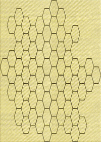 Machine Washable Transitional Yellow Rug, wshpat1710yw