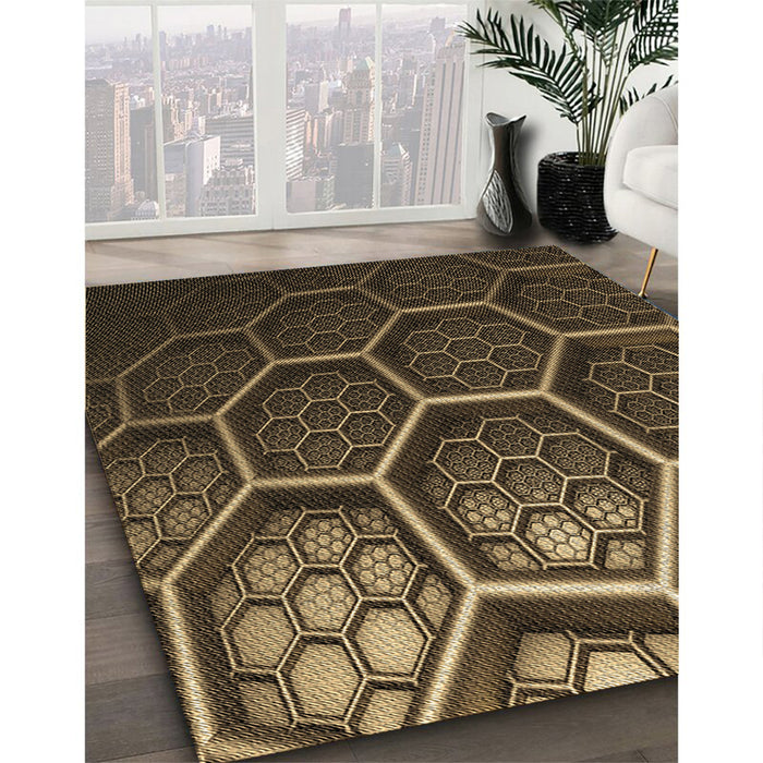 Machine Washable Transitional Light Brown Rug in a Family Room, wshpat1711brn