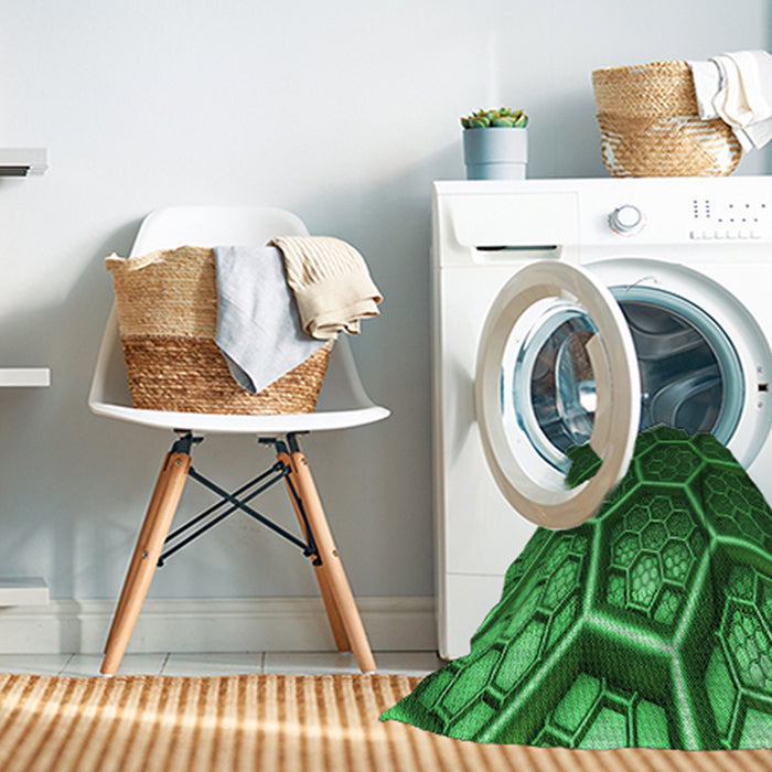 Machine Washable Transitional Deep Emerald Green Rug in a Washing Machine, wshpat1711grn