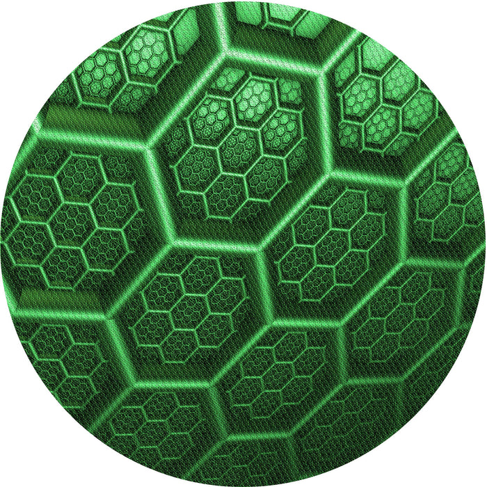 Square Machine Washable Transitional Deep Emerald Green Rug in a Living Room, wshpat1711grn