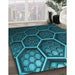 Machine Washable Transitional Dark Turquoise Green Rug in a Family Room, wshpat1711lblu