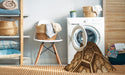 Machine Washable Transitional Night Red Rug in a Washing Machine, wshpat1711org