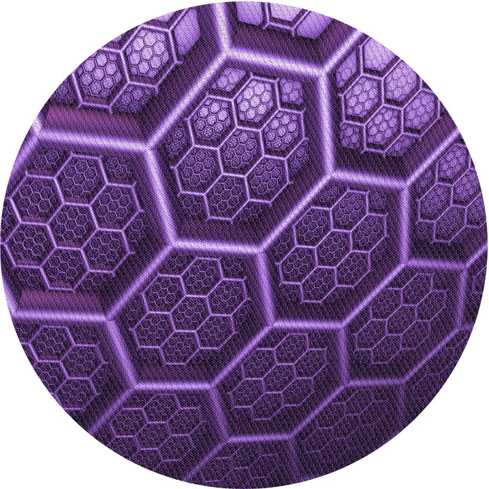 Square Machine Washable Transitional Jasmine Purple Rug in a Living Room, wshpat1711pur