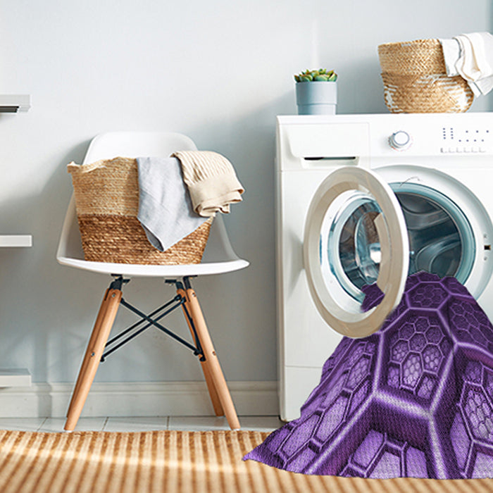 Machine Washable Transitional Jasmine Purple Rug in a Washing Machine, wshpat1711pur