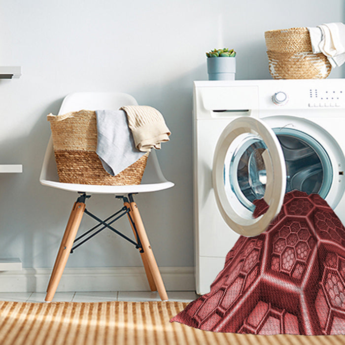 Machine Washable Transitional Red Rug in a Washing Machine, wshpat1711rd