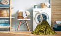 Machine Washable Transitional Black Brown Rug in a Washing Machine, wshpat1711yw