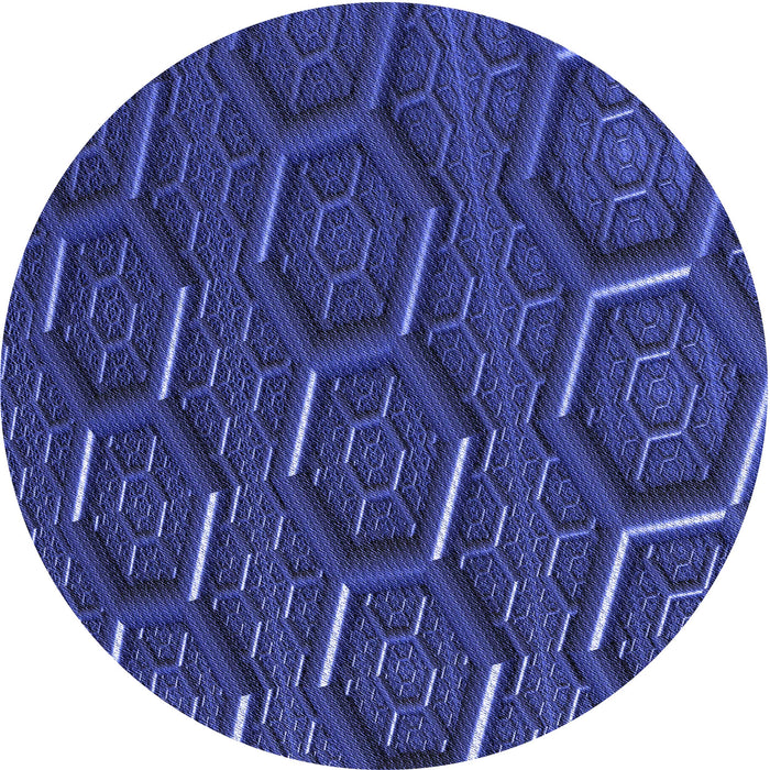 Square Patterned Denim Dark Blue Rug, pat1712blu