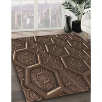 Patterned Sienna Brown Rug, pat1712brn