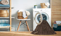 Machine Washable Transitional Sienna Brown Rug in a Washing Machine, wshpat1712brn