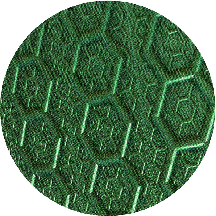 Square Patterned Deep Emerald Green Rug, pat1712grn