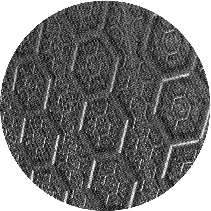 Square Patterned Charcoal Black Rug, pat1712gry