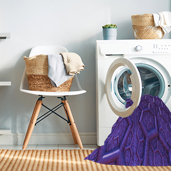Machine Washable Transitional Indigo Purple Rug in a Washing Machine, wshpat1712pur