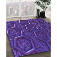 Patterned Indigo Purple Rug, pat1712pur