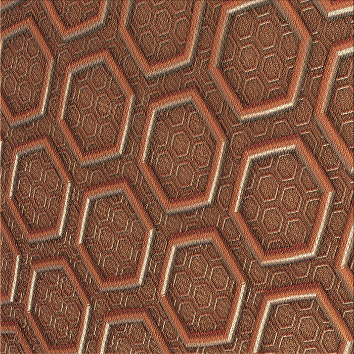 Round Machine Washable Transitional Saffron Red Rug, wshpat1713brn