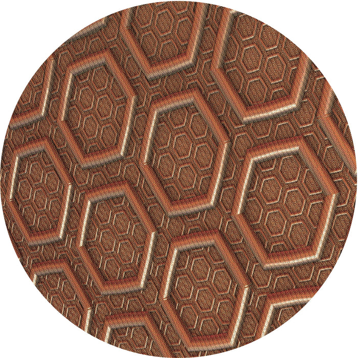 Square Machine Washable Transitional Saffron Red Rug in a Living Room, wshpat1713brn