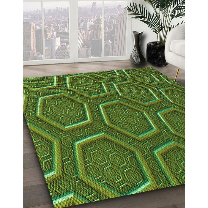 Machine Washable Transitional Army Green Rug in a Family Room, wshpat1713grn