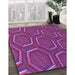 Machine Washable Transitional Medium Violet Red Pink Rug in a Family Room, wshpat1713pur