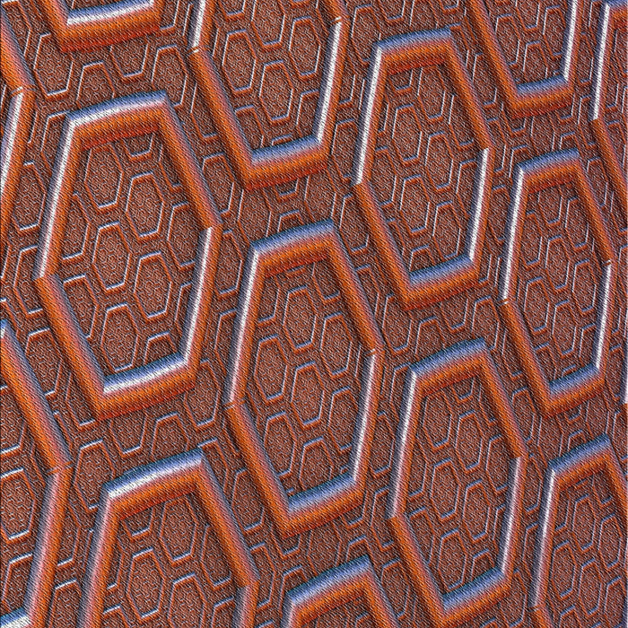 Patterned Saffron Red Novelty Rug, pat1713