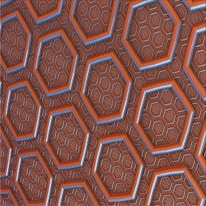 Square Patterned Saffron Red Novelty Rug, pat1713