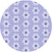 Square Machine Washable Transitional Purple Mimosa Purple Rug in a Living Room, wshpat1714blu