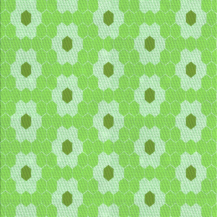 Machine Washable Transitional Green Rug, wshpat1714grn