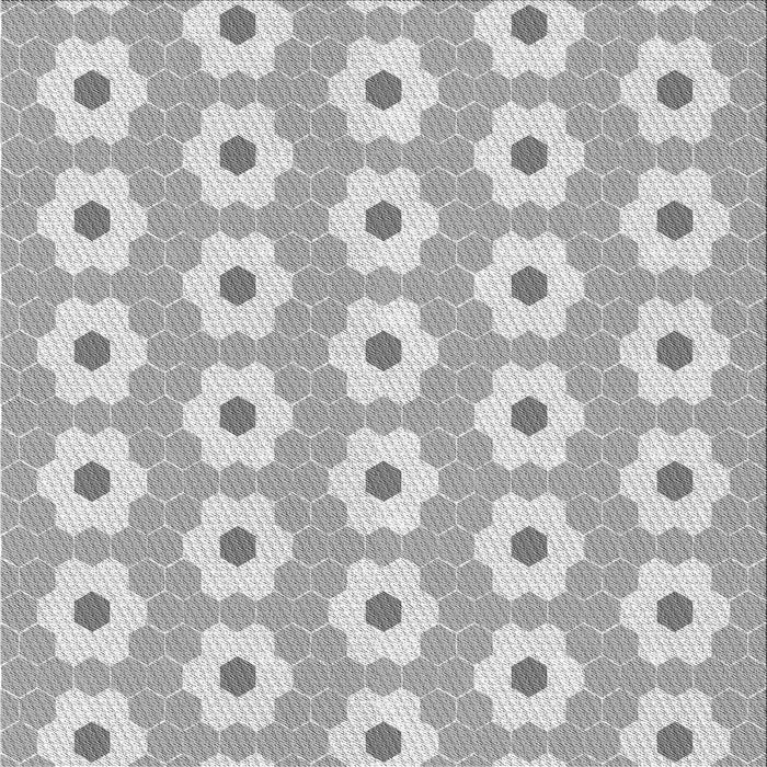 Round Patterned Gunmetal Gray Rug, pat1714gry