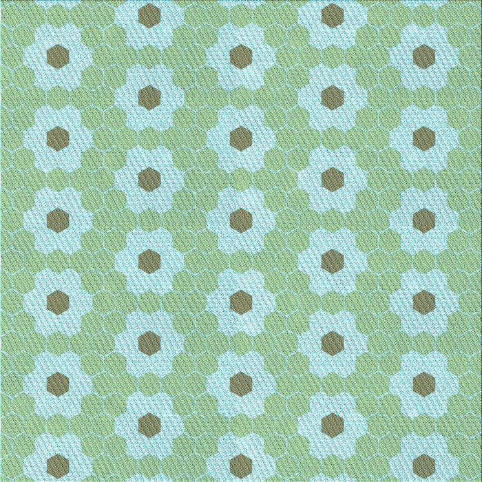 Round Patterned Aquamarine Green Rug, pat1714lblu
