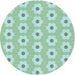 Square Patterned Aquamarine Green Rug, pat1714lblu