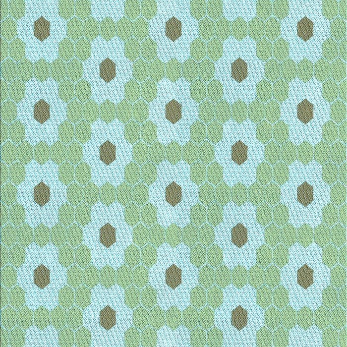 Patterned Aquamarine Green Rug, pat1714lblu