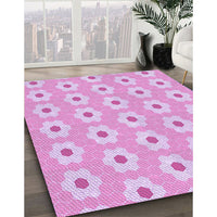 Patterned Blossom Pink Rug, pat1714pur