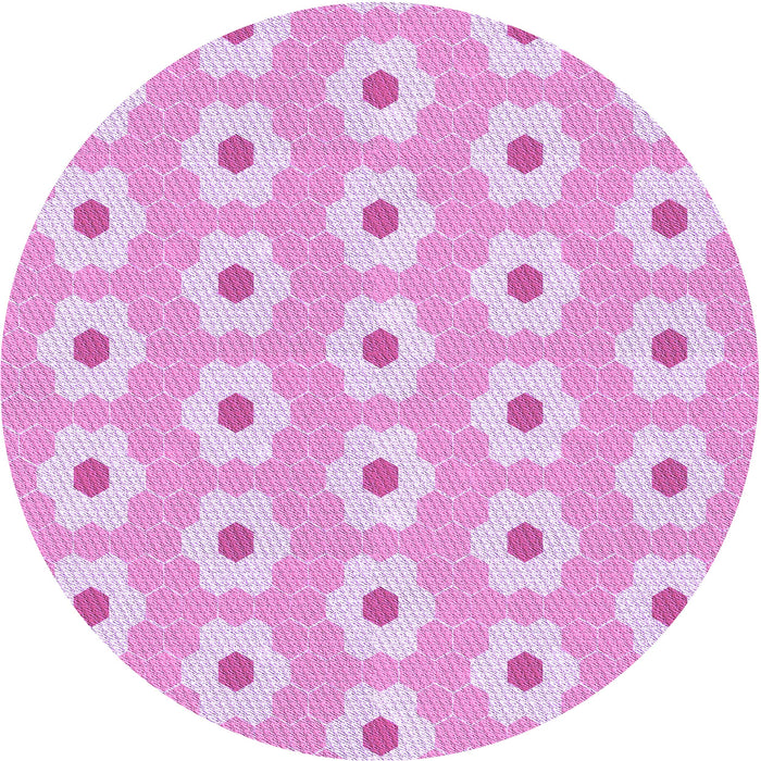 Square Machine Washable Transitional Blossom Pink Rug in a Living Room, wshpat1714pur