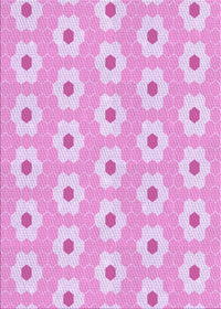 Machine Washable Transitional Blossom Pink Rug, wshpat1714pur