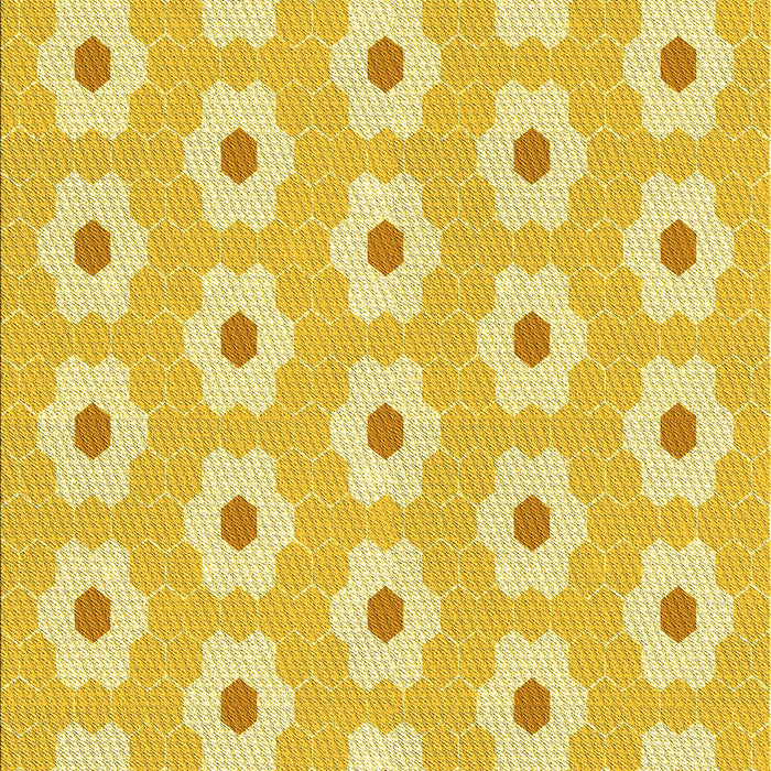Machine Washable Transitional Bold Yellow Rug, wshpat1714yw