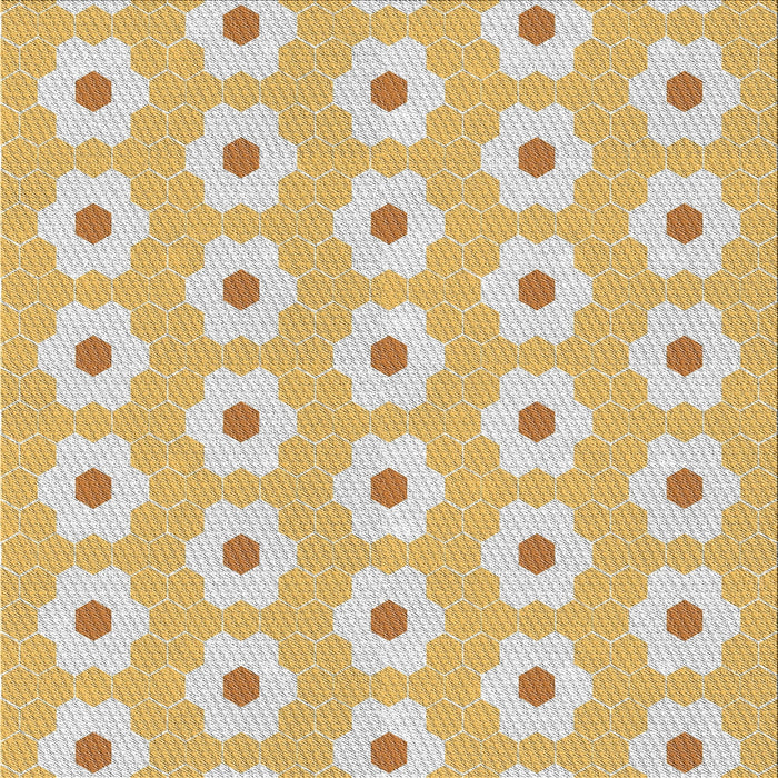 Square Patterned Khaki Gold Novelty Rug, pat1714