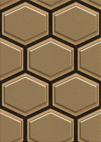 Machine Washable Transitional Caramel Brown Rug, wshpat1715brn