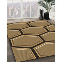 Patterned Caramel Brown Rug, pat1715brn