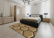 Patterned Caramel Brown Rug in a Bedroom, pat1715brn