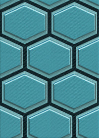 Machine Washable Transitional Teal Green Rug, wshpat1715lblu