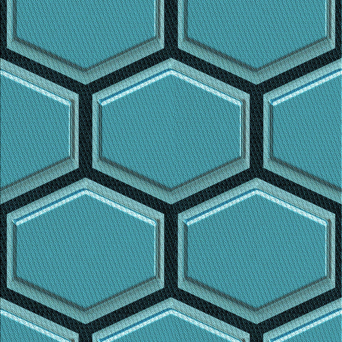 Machine Washable Transitional Teal Green Rug, wshpat1715lblu