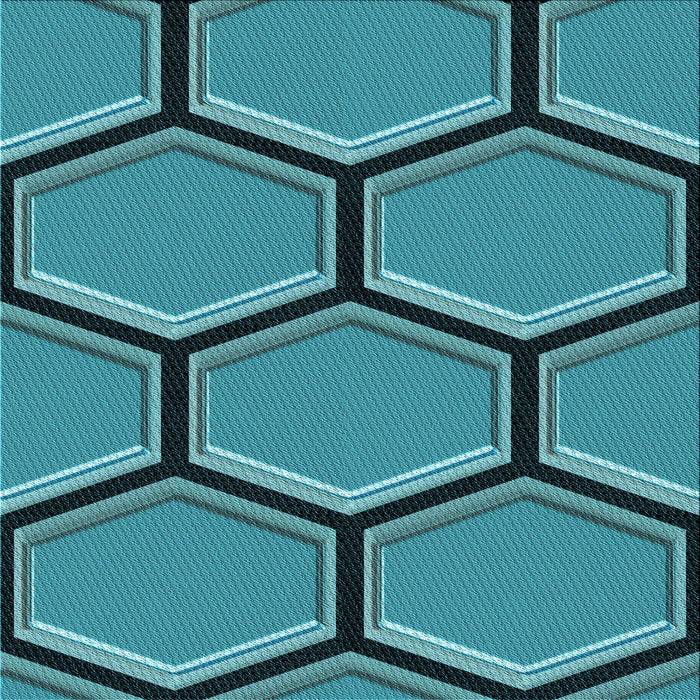 Round Patterned Teal Green Rug, pat1715lblu