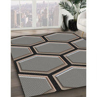 Patterned Rosy Brown Pink Novelty Rug, pat1715