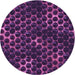 Square Machine Washable Transitional Dark Orchid Purple Rug in a Living Room, wshpat1716pur