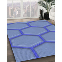 Patterned Sky Blue Rug, pat1717blu