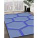 Machine Washable Transitional Sky Blue Rug in a Family Room, wshpat1717blu