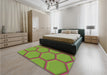 Patterned Green Rug in a Bedroom, pat1717brn