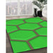 Machine Washable Transitional Dark Lime Green Rug in a Family Room, wshpat1717grn