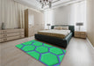 Patterned Spring Green Rug in a Bedroom, pat1717lblu