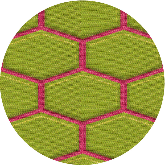 Square Patterned Pistachio Green Rug, pat1717org