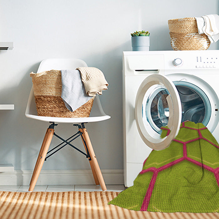 Machine Washable Transitional Pistachio Green Rug in a Washing Machine, wshpat1717org